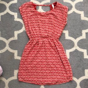 Red Orange & White Aztec Pattern Dress